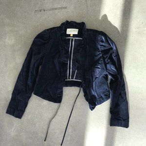 Anthropologie Navy Velvet Leifsdottir Jacket